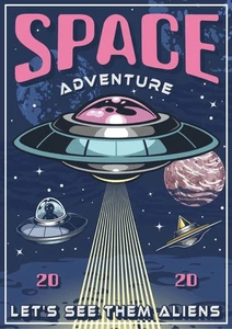 Space Solar Planet Alien Movie Martians UFO Invader Self Adhesive Vinyl Sticker