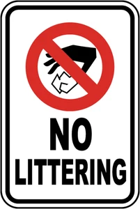 Use the Bin Clean Up No Littering Rubbish Self Adhesive Sticker