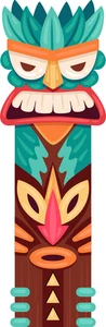 Tiki Totems Polynesian Culture Self Adhesive Vinyl Sticker