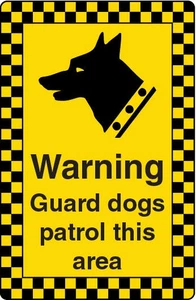 Warning Beware Guard Dogs Beware of the Dog Self Adhesive Sticker