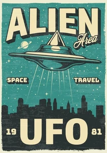 Space Solar Planet Alien Movie Martians UFO Invader Self Adhesive Vinyl Sticker