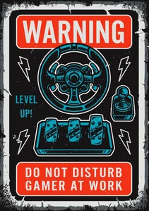 Gaming Gamer Area Do Not Disturb Sign Self Adhesive Vinyl Sticker