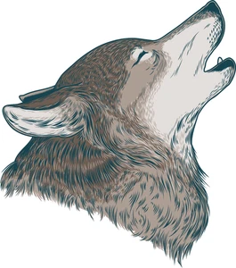 Howling Wolf Self Adhesive Vinyl Sticker