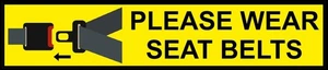 Please Wear Seat Belt Self Adhesive Sticker