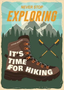Hiking Exploring Adventure Hike Walk Wilderness Self Adhesive Vinyl Sticker