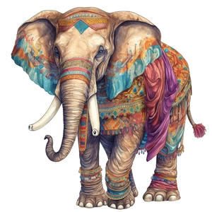 Elephant Safari Self Adhesive Vinyl Sticker