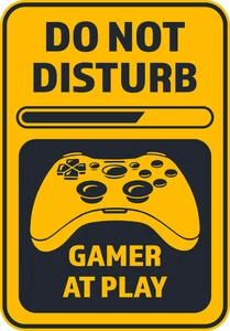 Gaming Gamer Area Do Not Disturb Sign Self Adhesive Vinyl Sticker