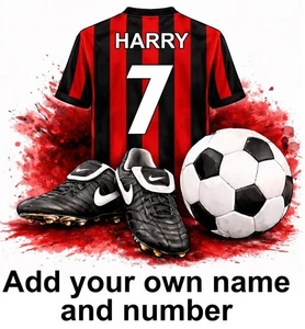Bournemouth Personalised Football Shirt Boots Self Adhesive Vinyl Sticker