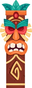 Tiki Totems Polynesian Culture Self Adhesive Vinyl Sticker