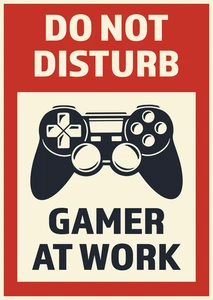 Gaming Gamer Area Do Not Disturb Sign Self Adhesive Vinyl Sticker