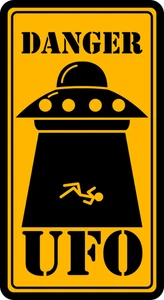 Area 51 Alien Abduction UFO Sign Self Adhesive Vinyl Sticker