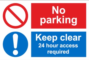 No Parking Keep Clear 24 Hours Access Required Self Adhesive Vinyl Sticker