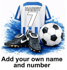 Brighton Personalised Football Shirt Boots Self Adhesive Vinyl Sticker