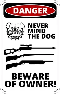 Danger Beware of Dog Owner Leave This Area Self Adhesive Warning Sticker