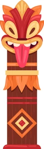 Tiki Totems Polynesian Culture Self Adhesive Vinyl Sticker