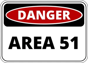 Area 51 Alien Abduction UFO Sign Self Adhesive Vinyl Sticker