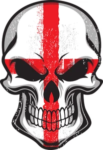 Skull Motorbike Helmet Flag England Self Adhesive Vinyl Sticker