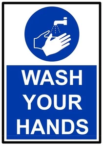 Wash Your Hands Self Adhesive Warning Sticker