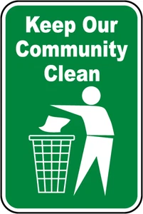 Use the Bin Clean Up No Littering Rubbish Self Adhesive Sticker