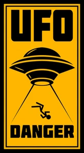 Area 51 Alien Abduction UFO Sign Self Adhesive Vinyl Sticker