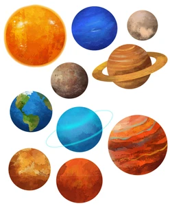 Solar System Planets Wall Sticker Self Adhesive Space Decal Kids Bedroom Nursery