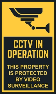 CCTV Recording No Trespassing Smile You're On Camera Self Adhesive Vinyl Sticker