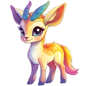 Cute Gazelle Chibi Colourful Animal Self Adhesive Sticker
