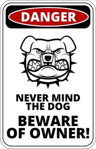 Danger Beware of Dog Owner Leave This Area Self Adhesive Warning Sticker