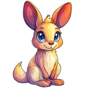Cute Kangaroo Chibi Colourful Animal Self Adhesive Sticker