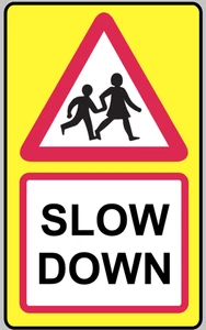 Slow Down Children Speed Camera Road Traffic Warning Sign Self Adhesive Sticker