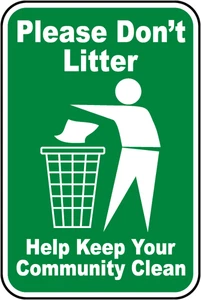 Use the Bin Clean Up No Littering Rubbish Self Adhesive Sticker
