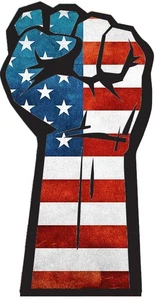 Solidarity Fist Flag USA United States Self Adhesive Vinyl Sticker