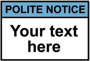 Personalised Custom Warning Sign Self Adhesive Warning Sticker