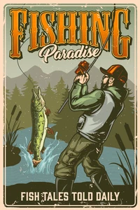 Fishing Gone Fishing Drop a Line Sinker Catch Self Adhesive Vinyl Sticker
