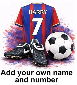 Crystal Palace Personalised Football Shirt Boots Self Adhesive Vinyl Sticker