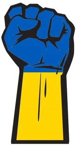 Solidarity Fist Flag Ukraine Self Adhesive Vinyl Sticker
