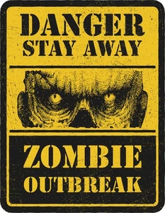 Zombie Warning Sign Infected Self Adhesive Vinyl Sticker