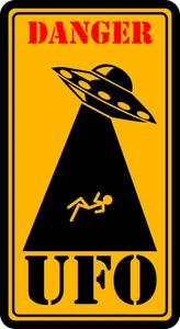 Area 51 Alien Abduction UFO Sign Self Adhesive Vinyl Sticker