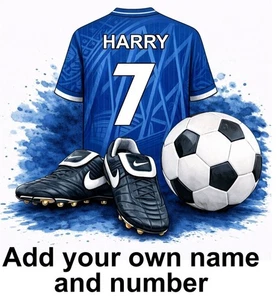 Chelsea Personalised Football Shirt Boots Self Adhesive Vinyl Sticker