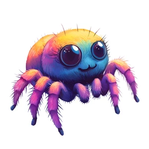 Cute Spider Chibi Colourful Animal Self Adhesive Sticker