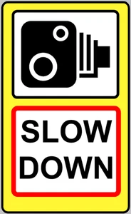 Slow Down Children Speed Camera Road Traffic Warning Sign Self Adhesive Sticker