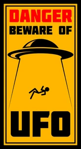 Area 51 Alien Abduction UFO Sign Self Adhesive Vinyl Sticker