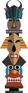Tiki Totems Polynesian Culture Self Adhesive Vinyl Sticker