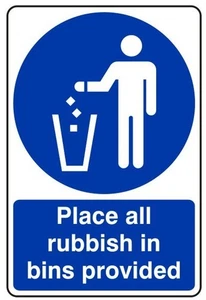 Use the Bin Clean Up No Littering Rubbish Self Adhesive Sticker