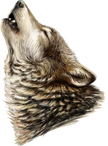 Howling Wolf Self Adhesive Vinyl Sticker