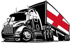 Trucker Lorry International Flag England Self Adhesive Vinyl Sticker