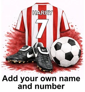 Sunderland Personalised Football Shirt Boots Self Adhesive Vinyl Sticker