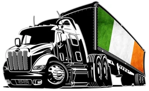 Trucker Lorry International Flag Ireland Self Adhesive Vinyl Sticker