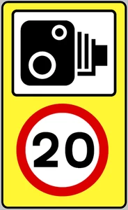 20mph Speed Camera Road Traffic Warning Sign Self Adhesive Sticker