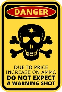 Danger Owner Shoots Leave This Area Self Adhesive Warning Sticker